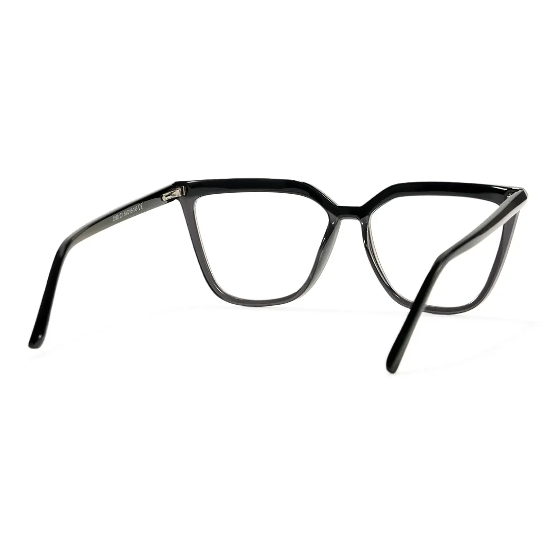 Back view of Baue cat eye tr90 eyeglasses CR0442302 in black