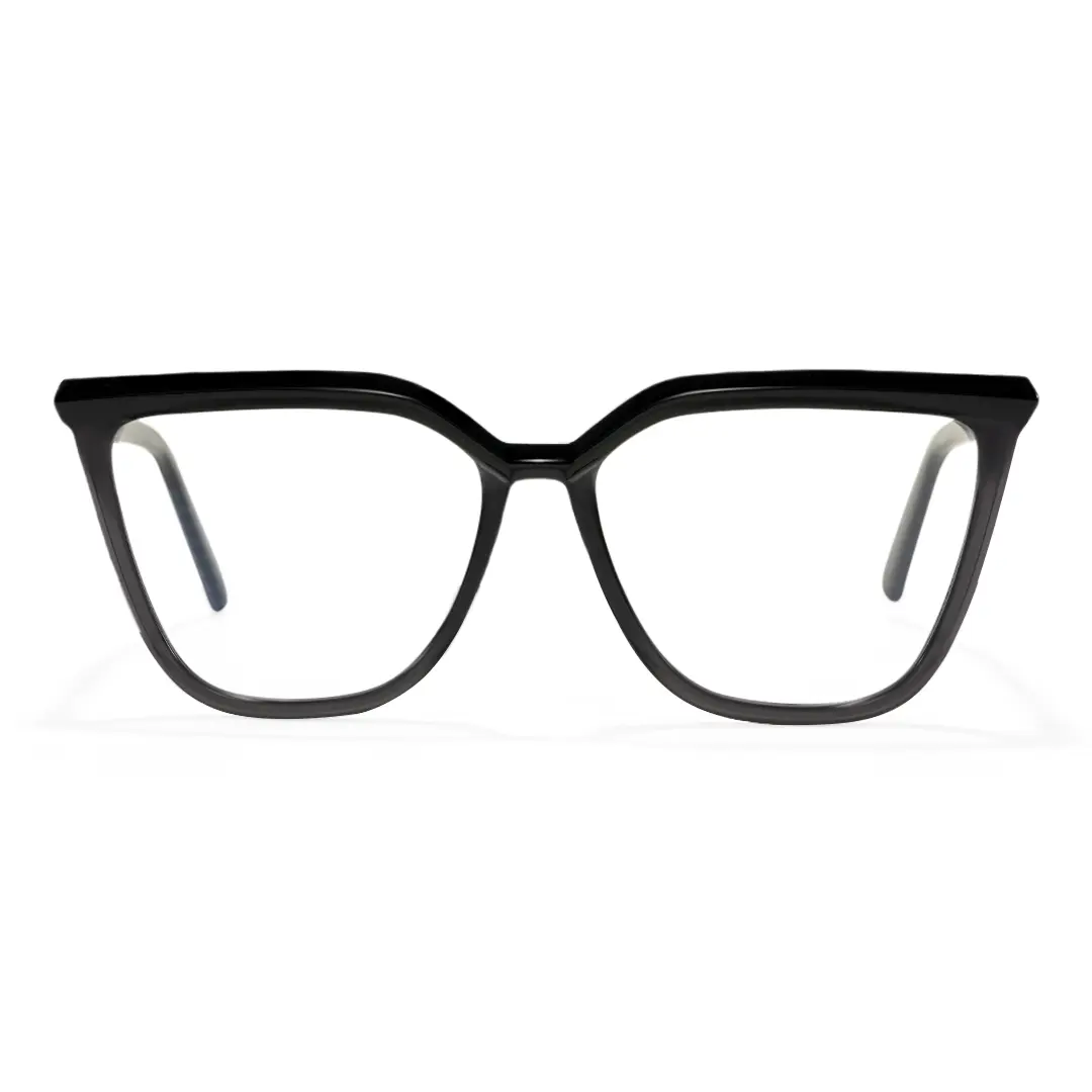 Front view of Baue cat eye tr90 eyeglasses CR0442302 in black