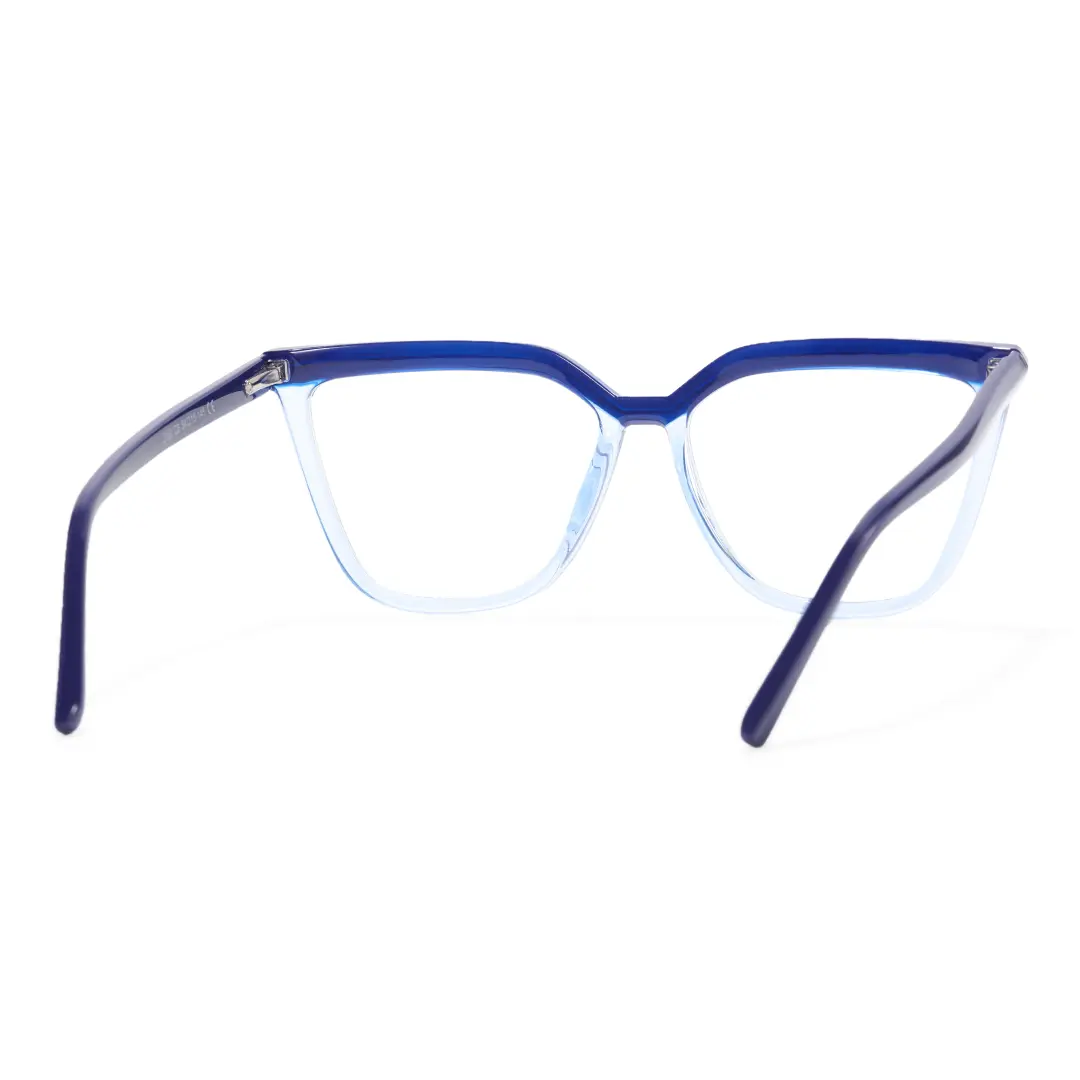 Back view of Baue cat eye tr90 eyeglasses CR0442302 in blue