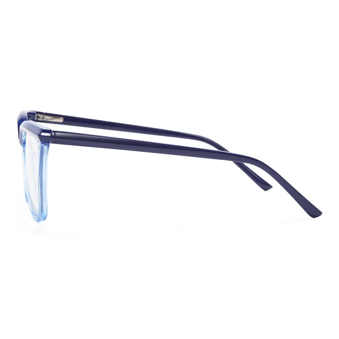 Side view of Baue cat eye tr90 eyeglasses CR0442302 in blue