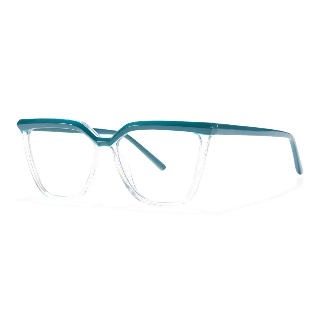 Angle view of Baue cat eye tr90 eyeglasses CR0442302 in green