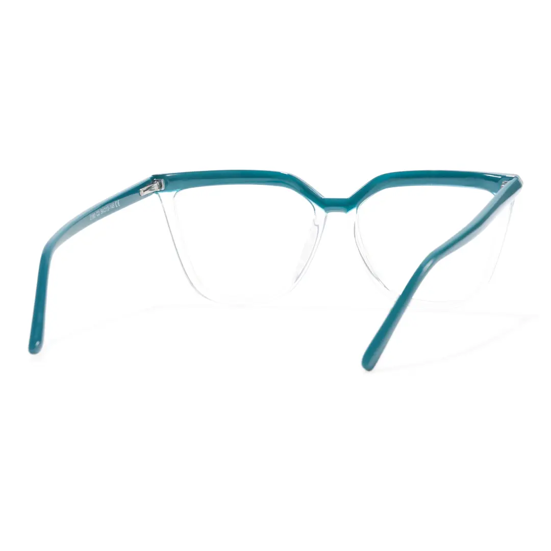 Back view of Baue cat eye tr90 eyeglasses CR0442302 in green