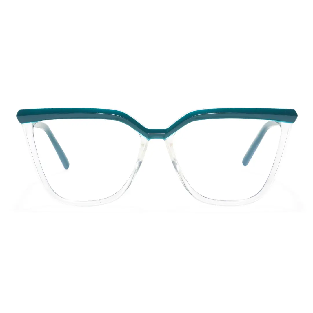 Front view of Baue cat eye tr90 eyeglasses CR0442302 in green