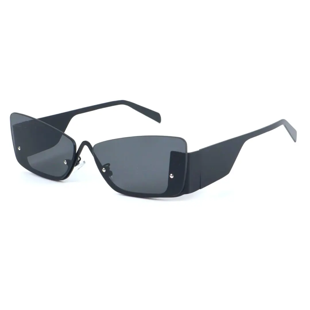 Angle view of Bedia geometric tr90 sunglasses GM0202303 in black