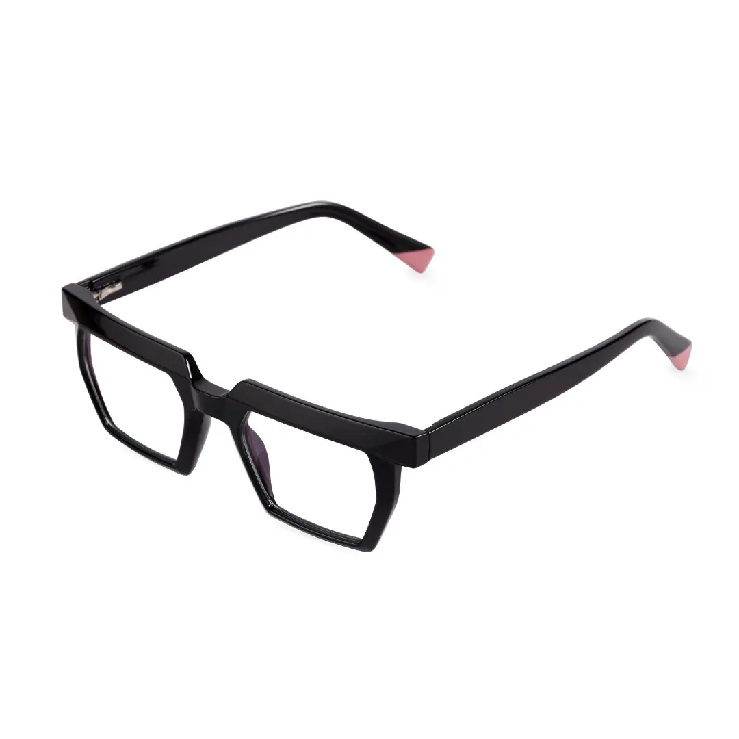 Angle view of Beim geometric tr90 eyeglasses GR0432302 in black