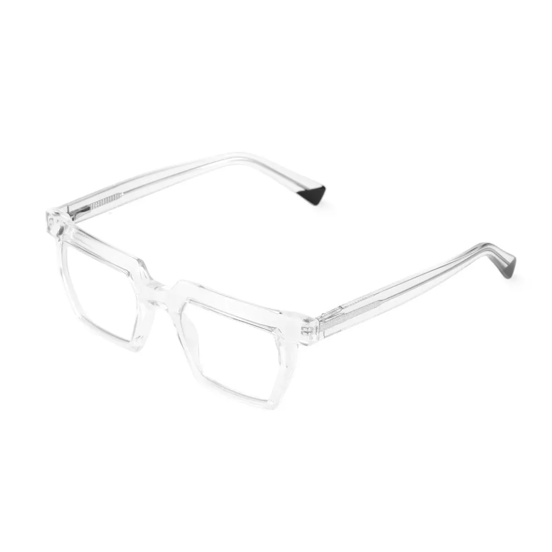 Angle view of Beim geometric tr90 eyeglasses GR0432302 in clear