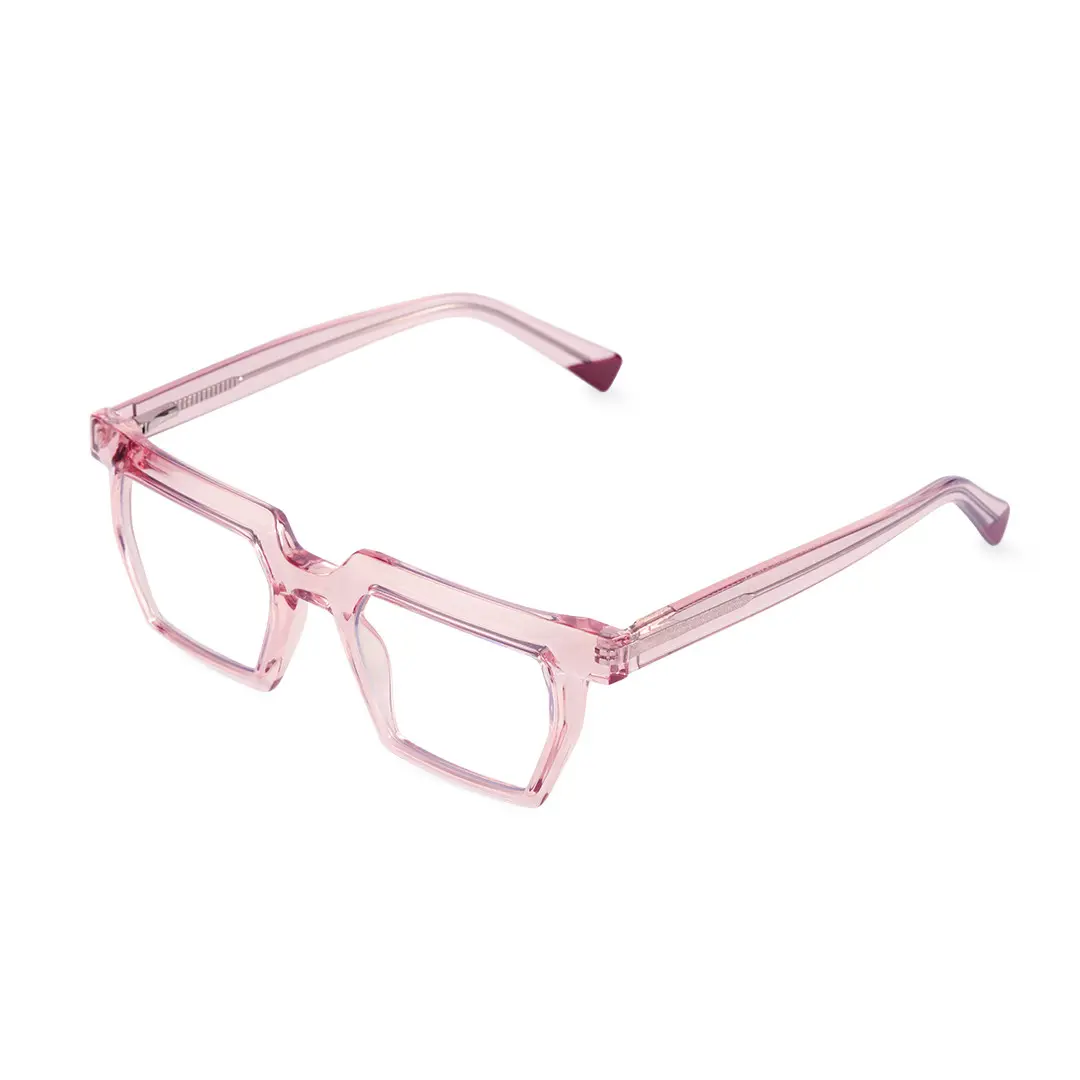 Angle view of Beim geometric tr90 eyeglasses GR0432302 in pink