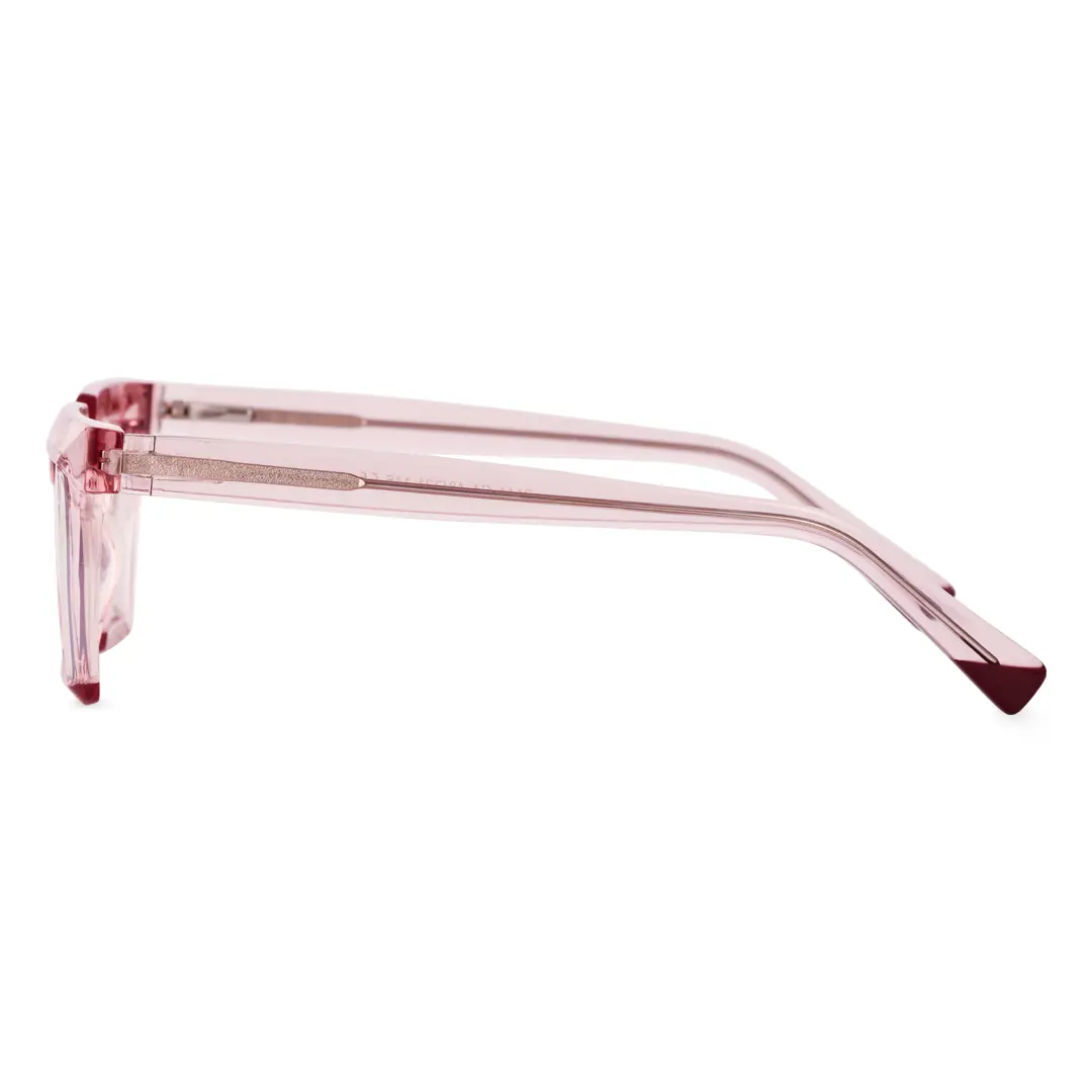 Side view of Beim geometric tr90 eyeglasses GR0432302 in pink