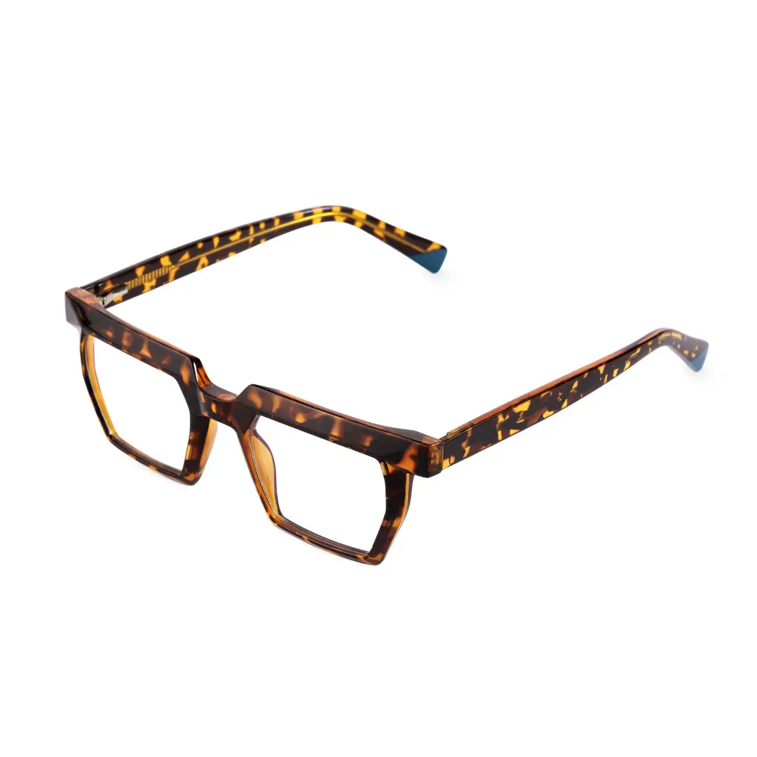 Angle view of Beim geometric tr90 eyeglasses GR0432302 in tortoise