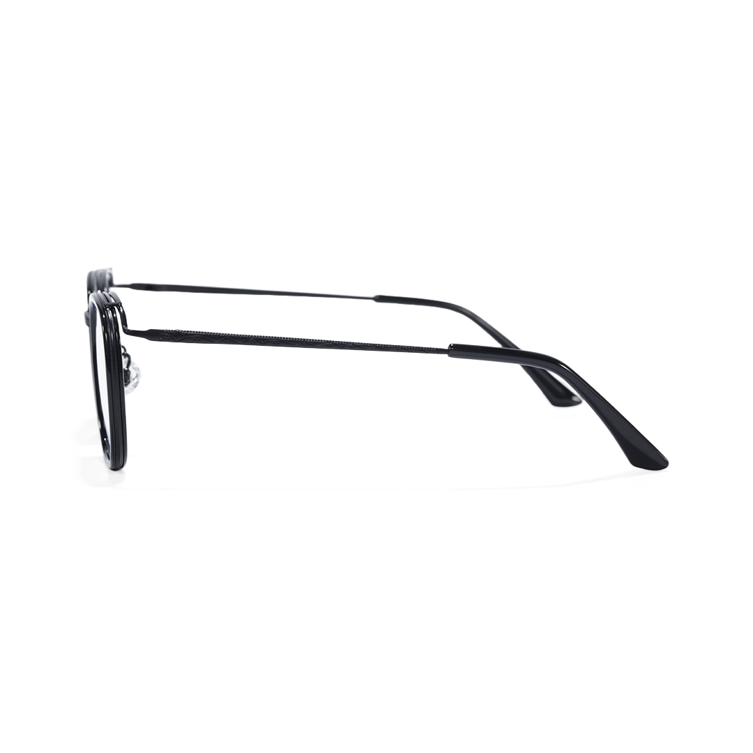 Side view of Benin square metal eyeglasses SM0252302 in black