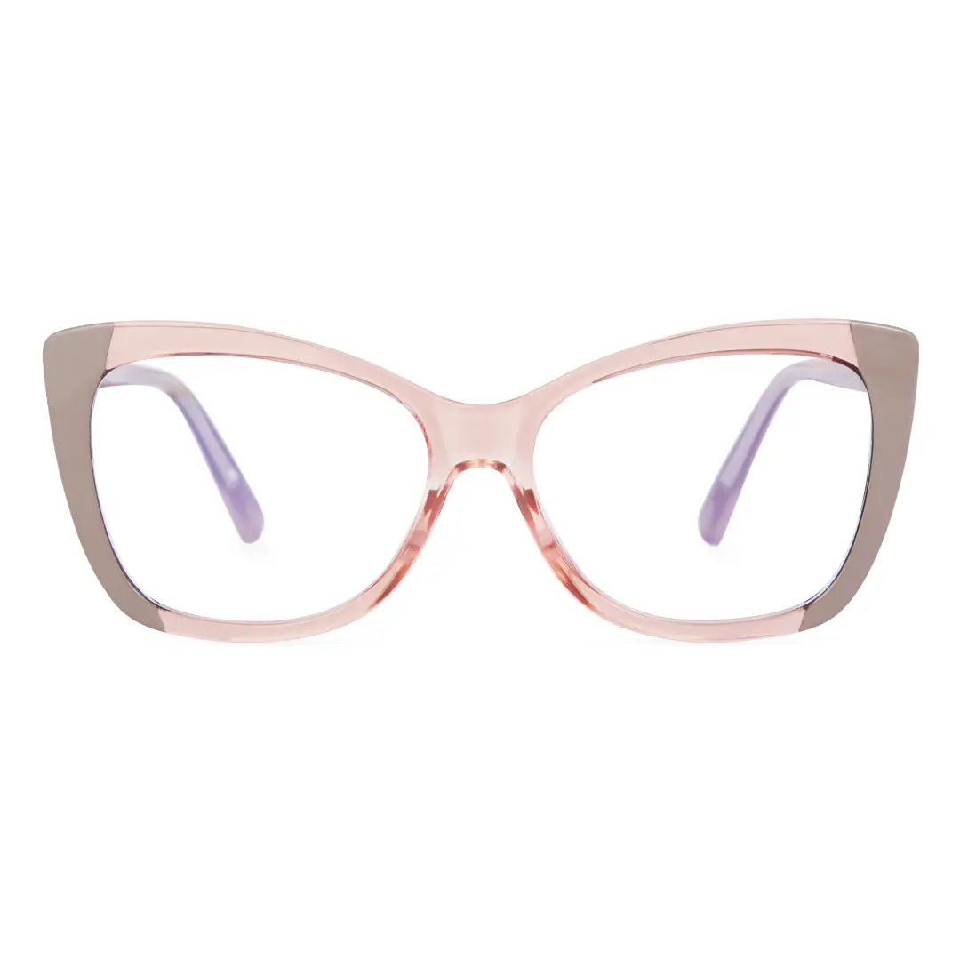 Front view of Bense cat-eye tr90 eyeglasses CR0052404 in pink