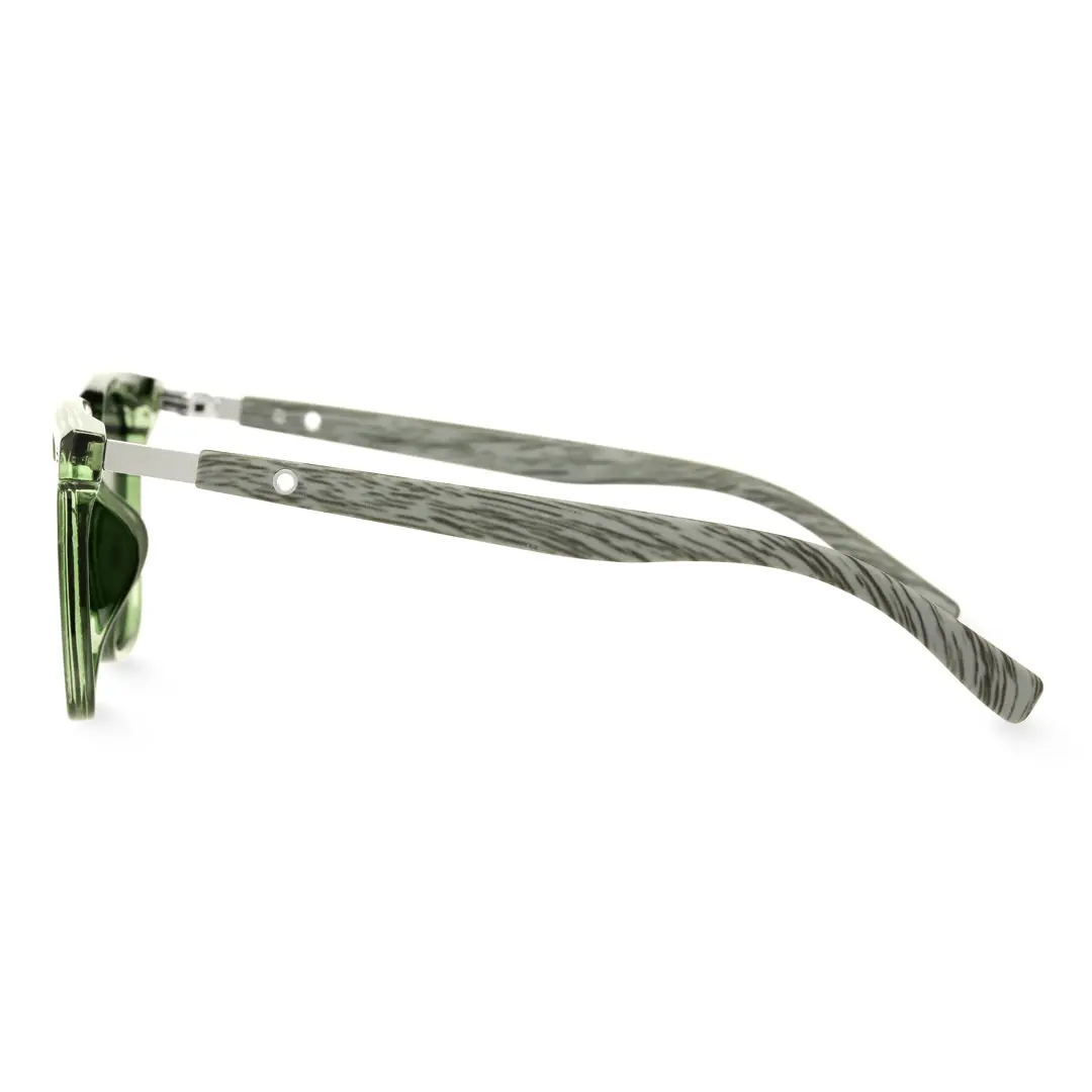 Side view of Bianca square tr90 sunglasses SR0232410 in green
