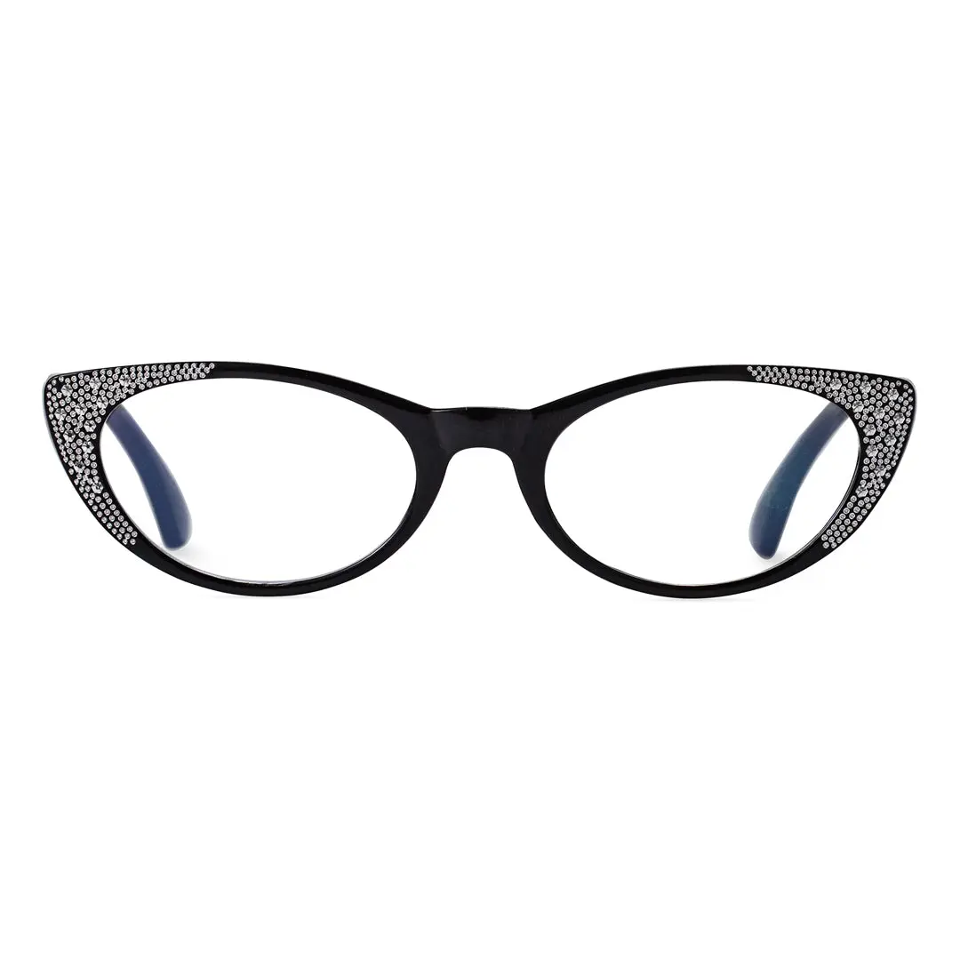 Front view of Bibi cat eye pc eyeglasses CP0012308 in black
