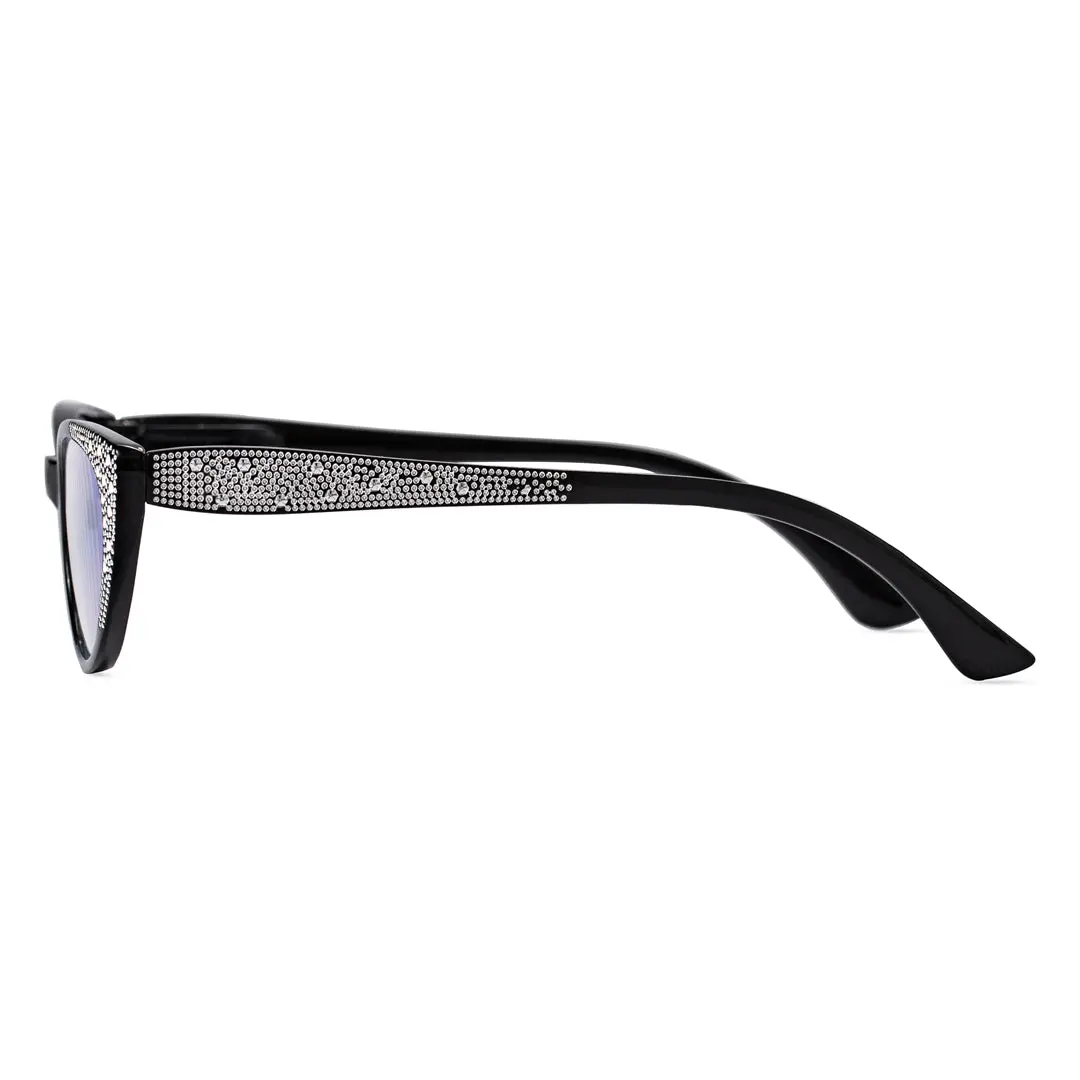 Side view of Bibi cat eye pc eyeglasses CP0012308 in black