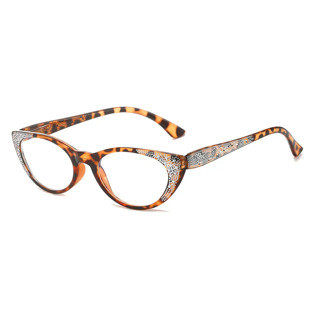 Angle view of Bibi cat eye pc eyeglasses CP0012308 in tortoise