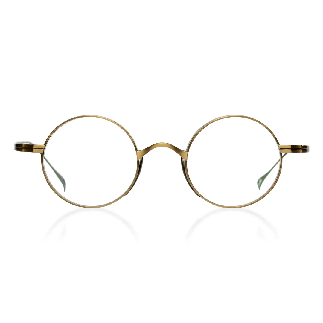 Front view of Bify round titanium eyeglasses RT0172303 in brown