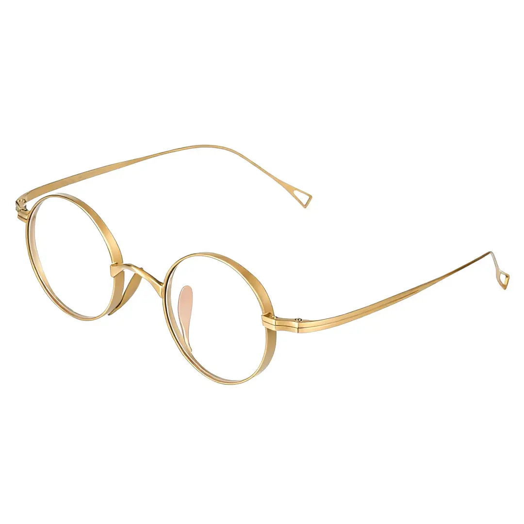 Angle view of Bify round titanium eyeglasses RT0172303 in gold