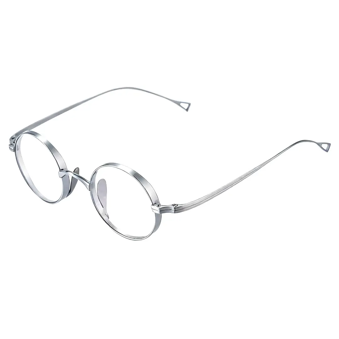 Angle view of Bify round titanium eyeglasses RT0172303 in silver