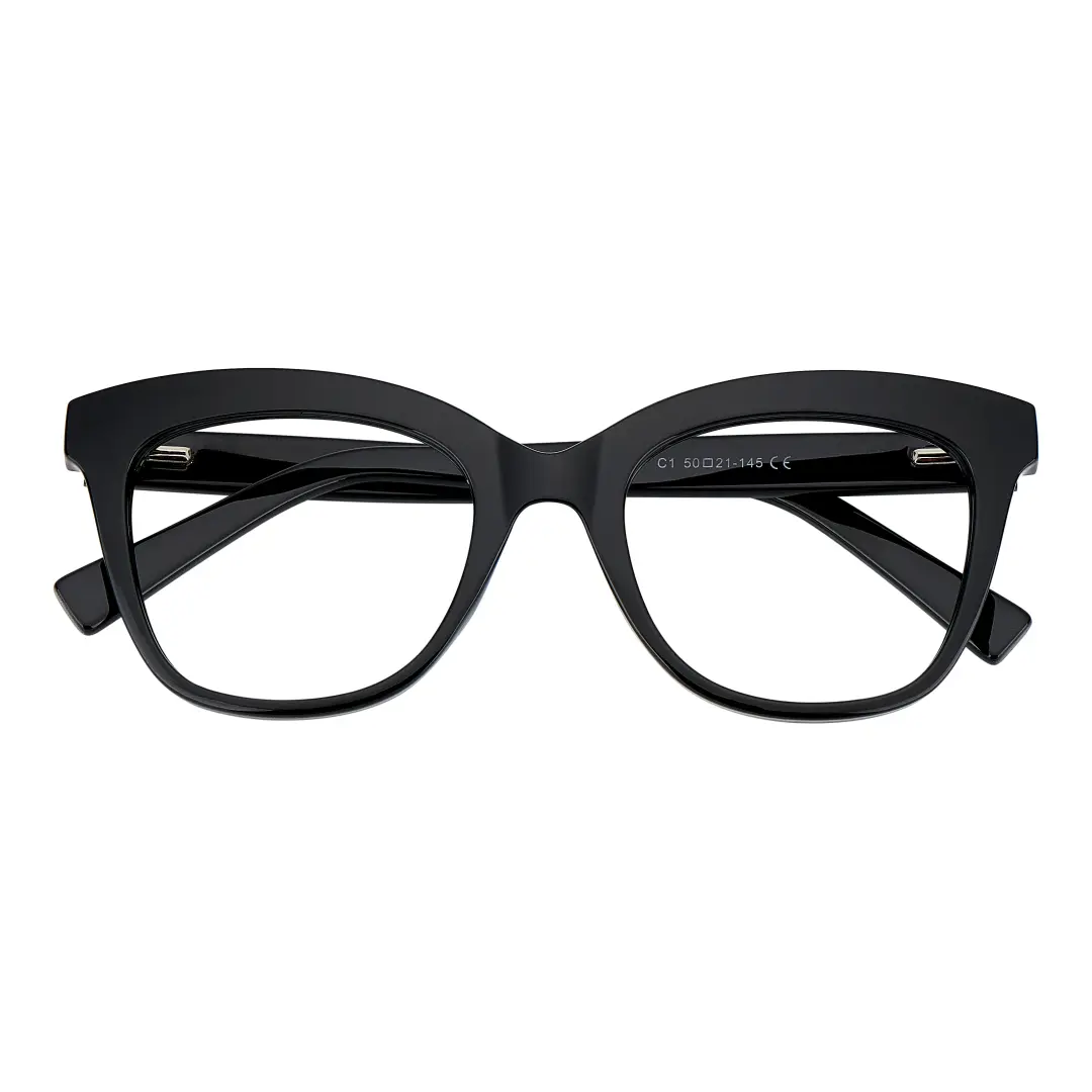 Front folded view of Bike cat eye tr90 eyeglasses CR0272302 in black