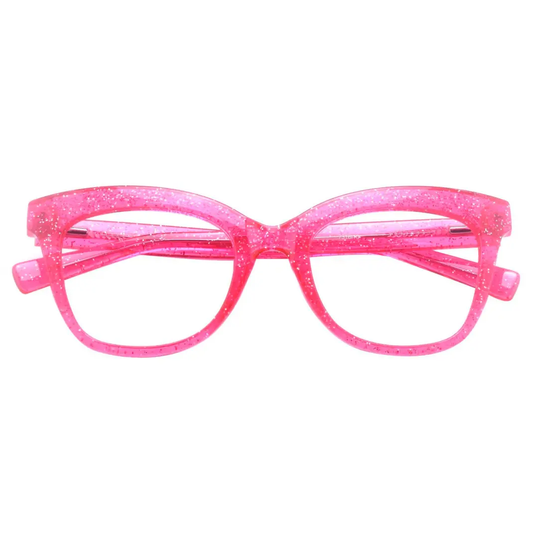 Front folded view of Bike cat eye tr90 eyeglasses CR0272302 in pink