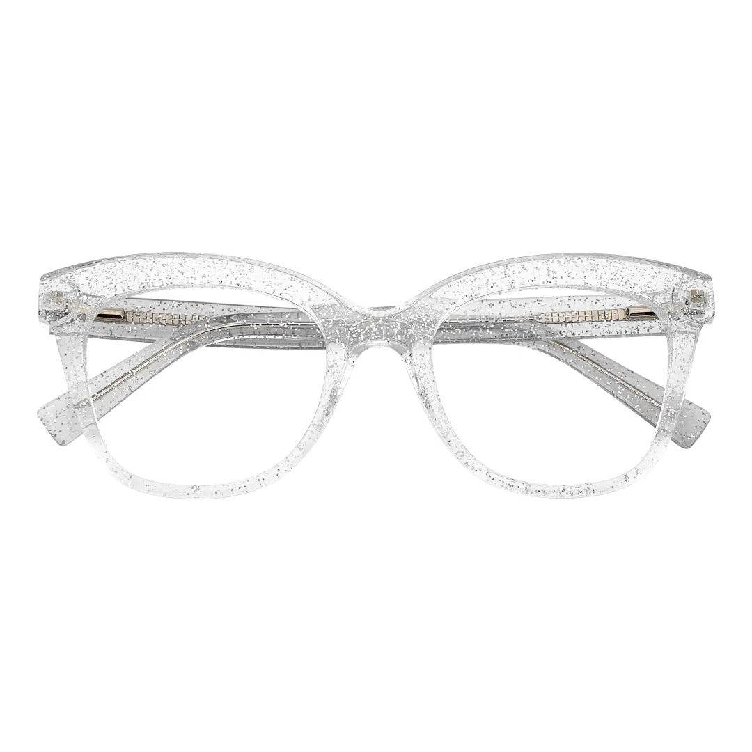 Front folded view of Bike cat eye tr90 eyeglasses CR0272302 in white
