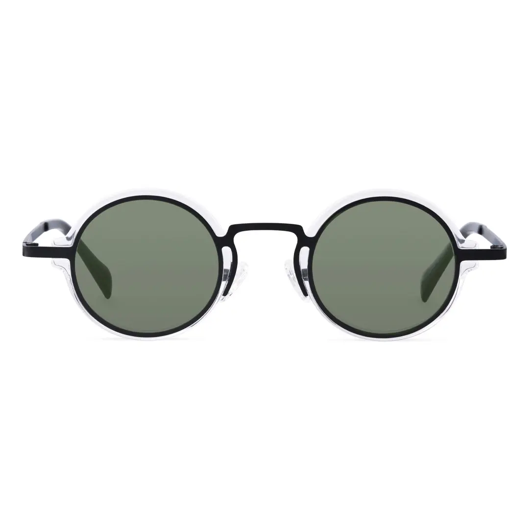 Front view of Bil round tr90 sunglasses RR0192302 in clear