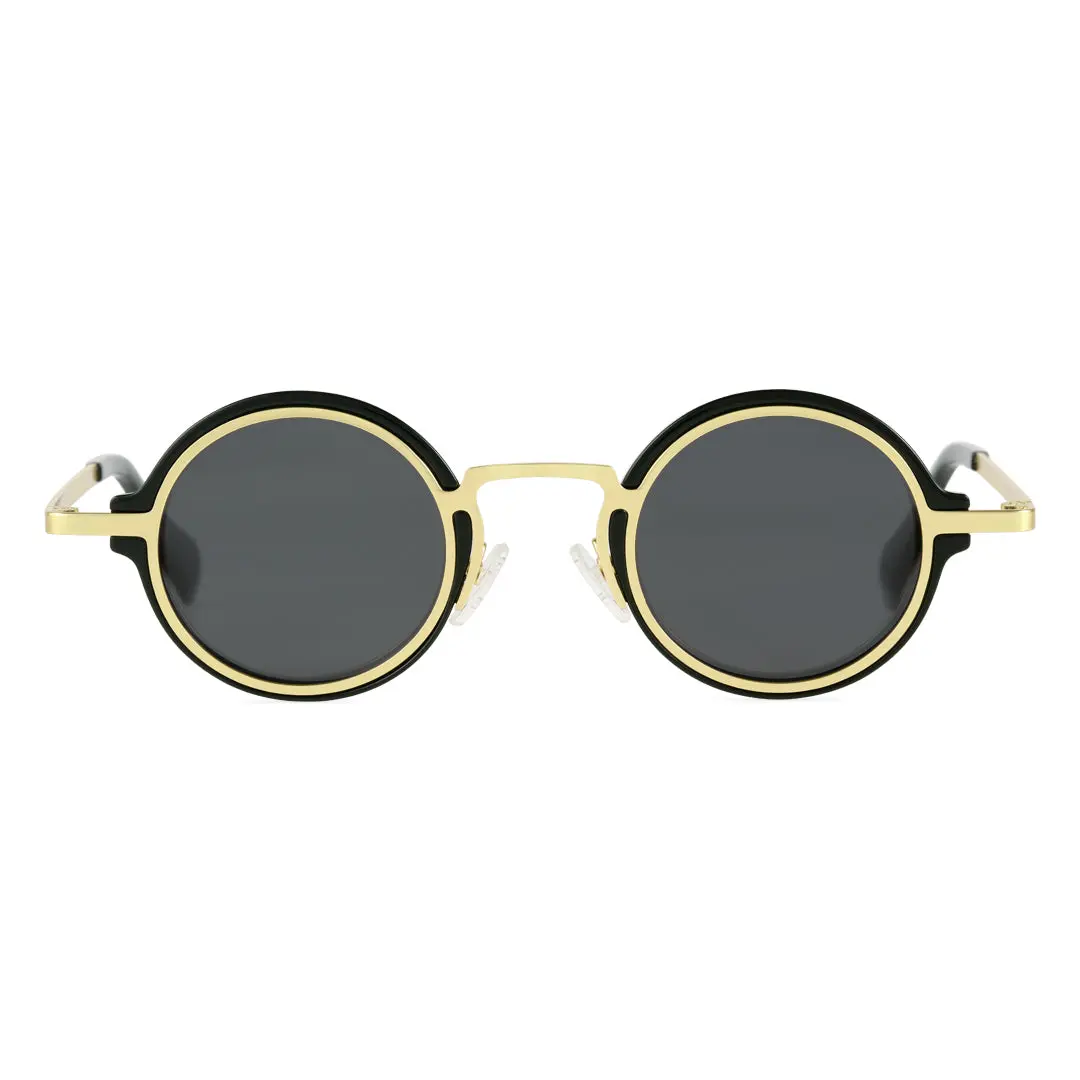Front view of Bil round tr90 sunglasses RR0192302 in gold