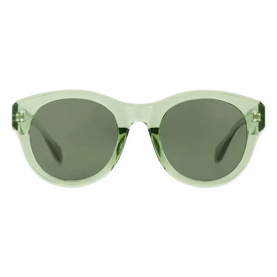 Front view of Bilious round tr90 sunglasses RR0242302 in green