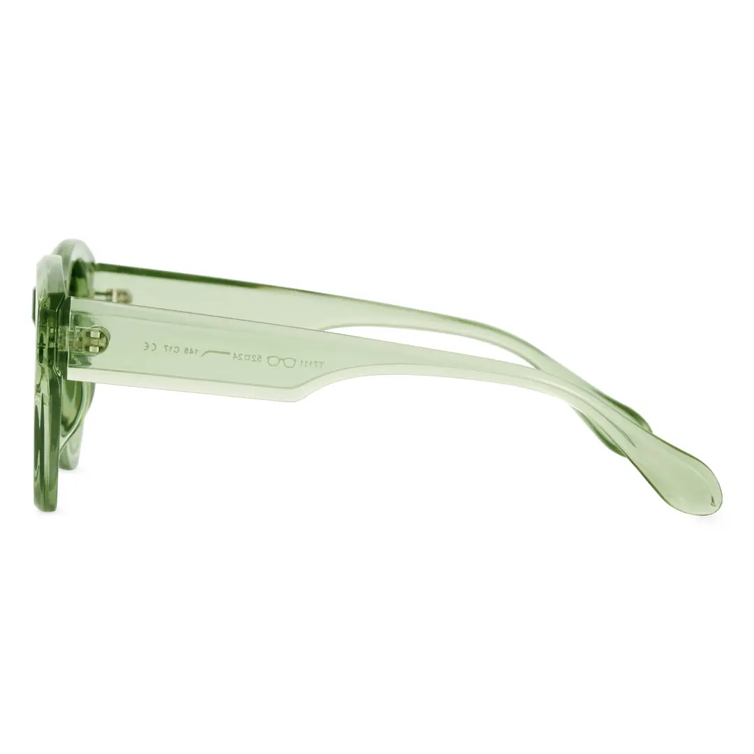 Side view of Bilious round tr90 sunglasses RR0242302 in green