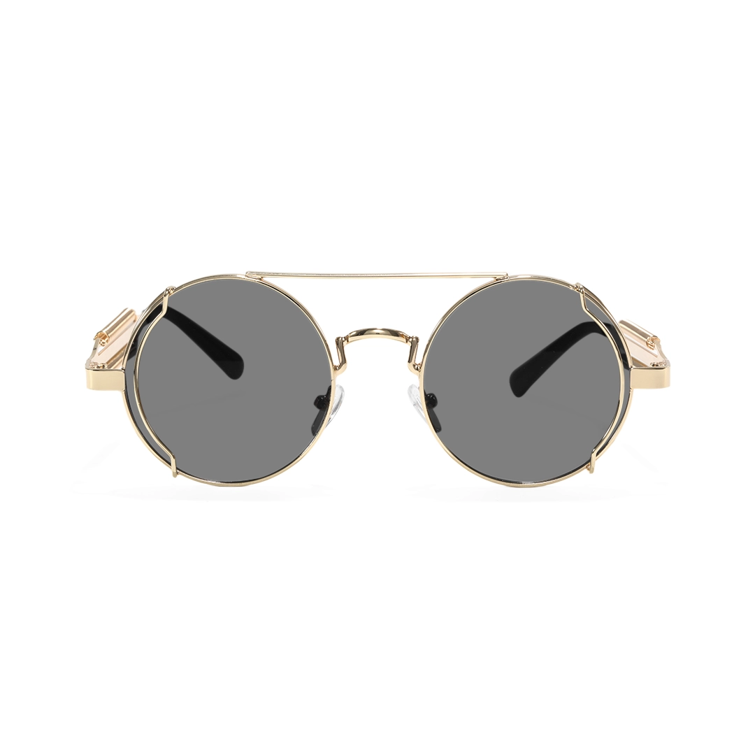 Front view of Binfing round metal sunglasses RM0102303 in gold