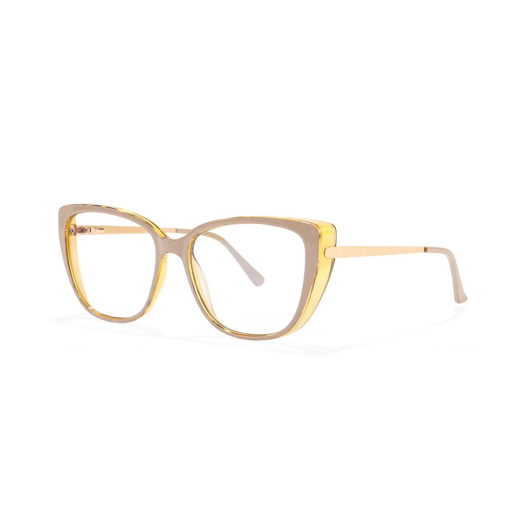 Angle view of Bink cat eye tr90 eyeglasses CR0262310 in beige