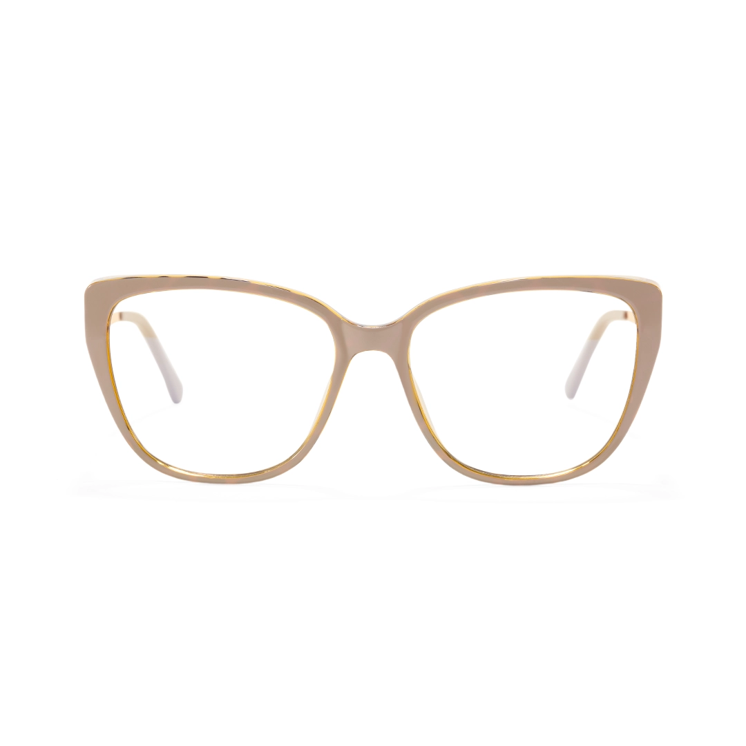 Front view of Bink cat eye tr90 eyeglasses CR0262310 in beige