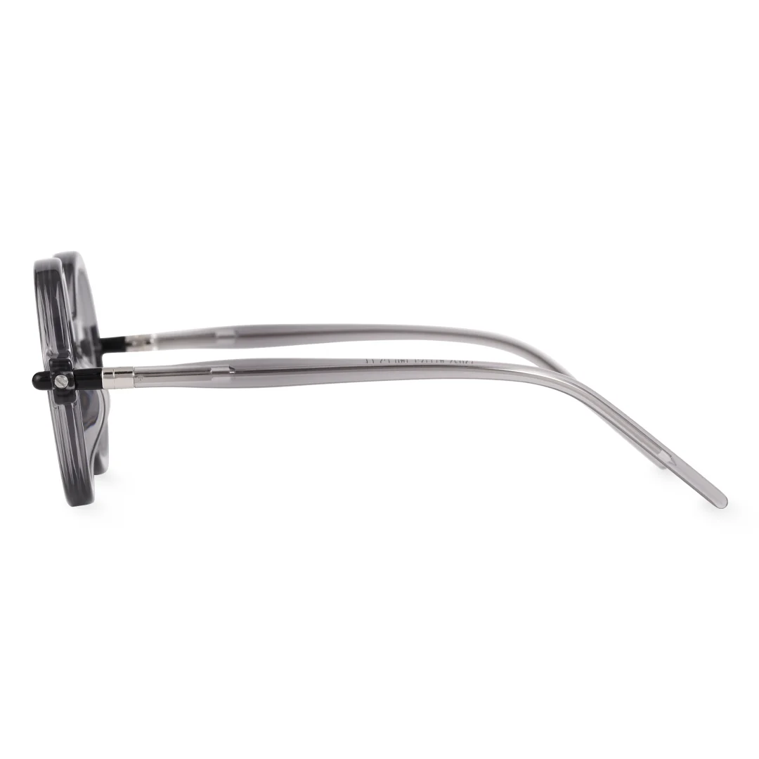 Side view of Bkiko round tr90 eyeglasses RR0212302 in grey