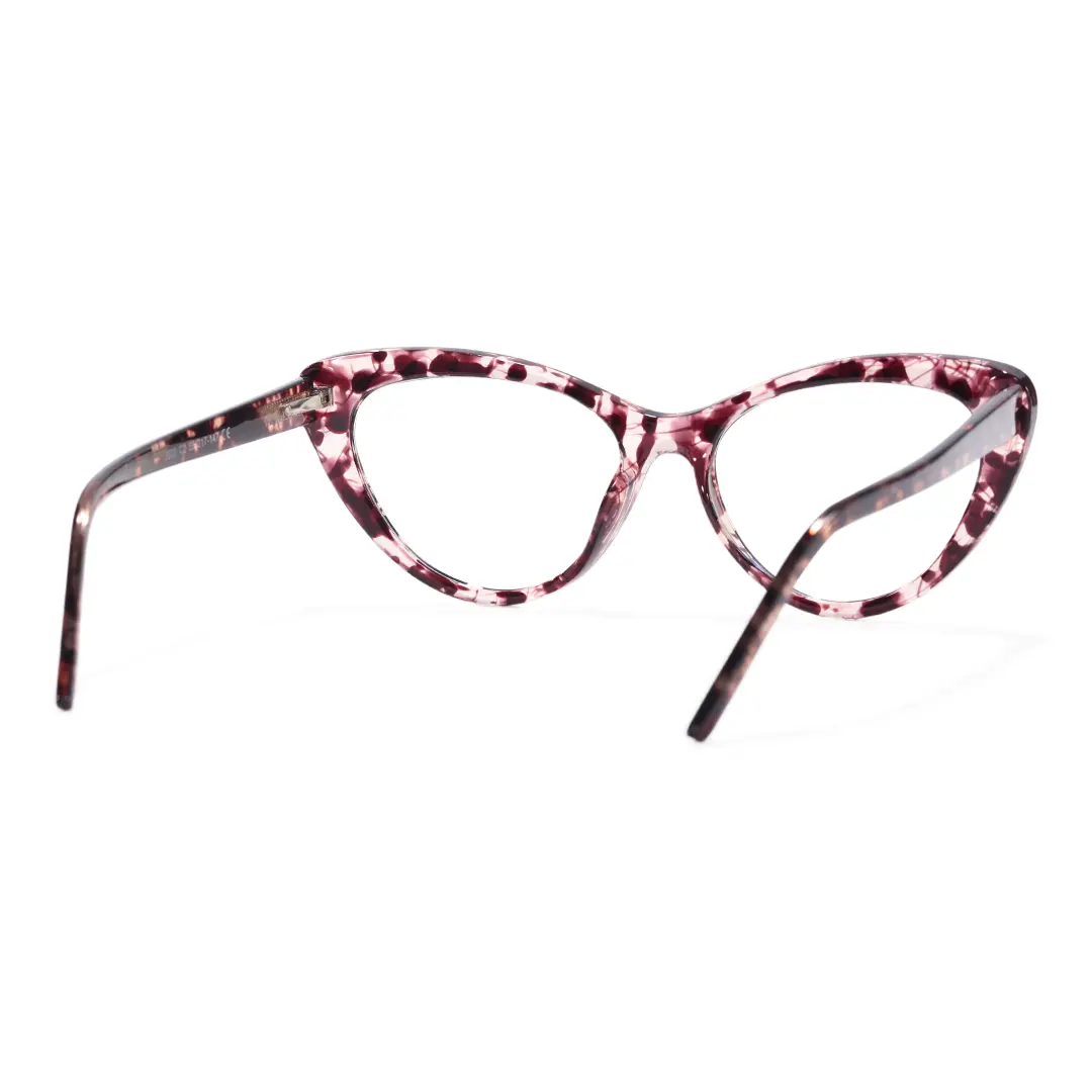 Back view of Bking cat eye tr90 eyeglasses CR0902302 in brown tortoise