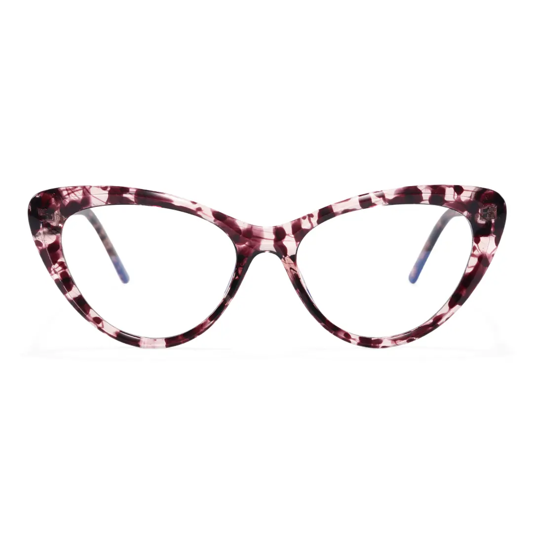 Front view of Bking cat eye tr90 eyeglasses CR0902302 in brown tortoise