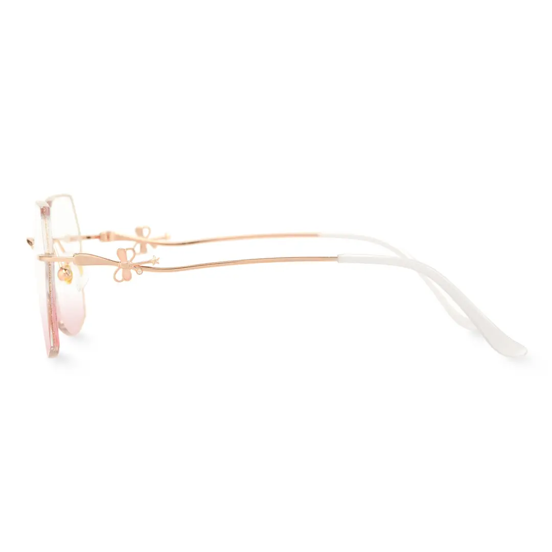 Side view of Blaine geometric metal eyeglasses GM0062410 in pink