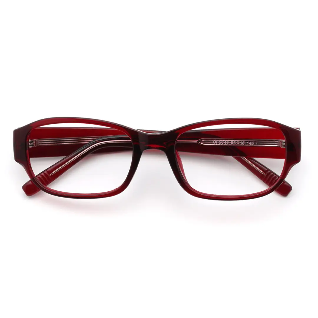 Front folded view of Blaire rectangle pc eyeglasses EP0372512 in red