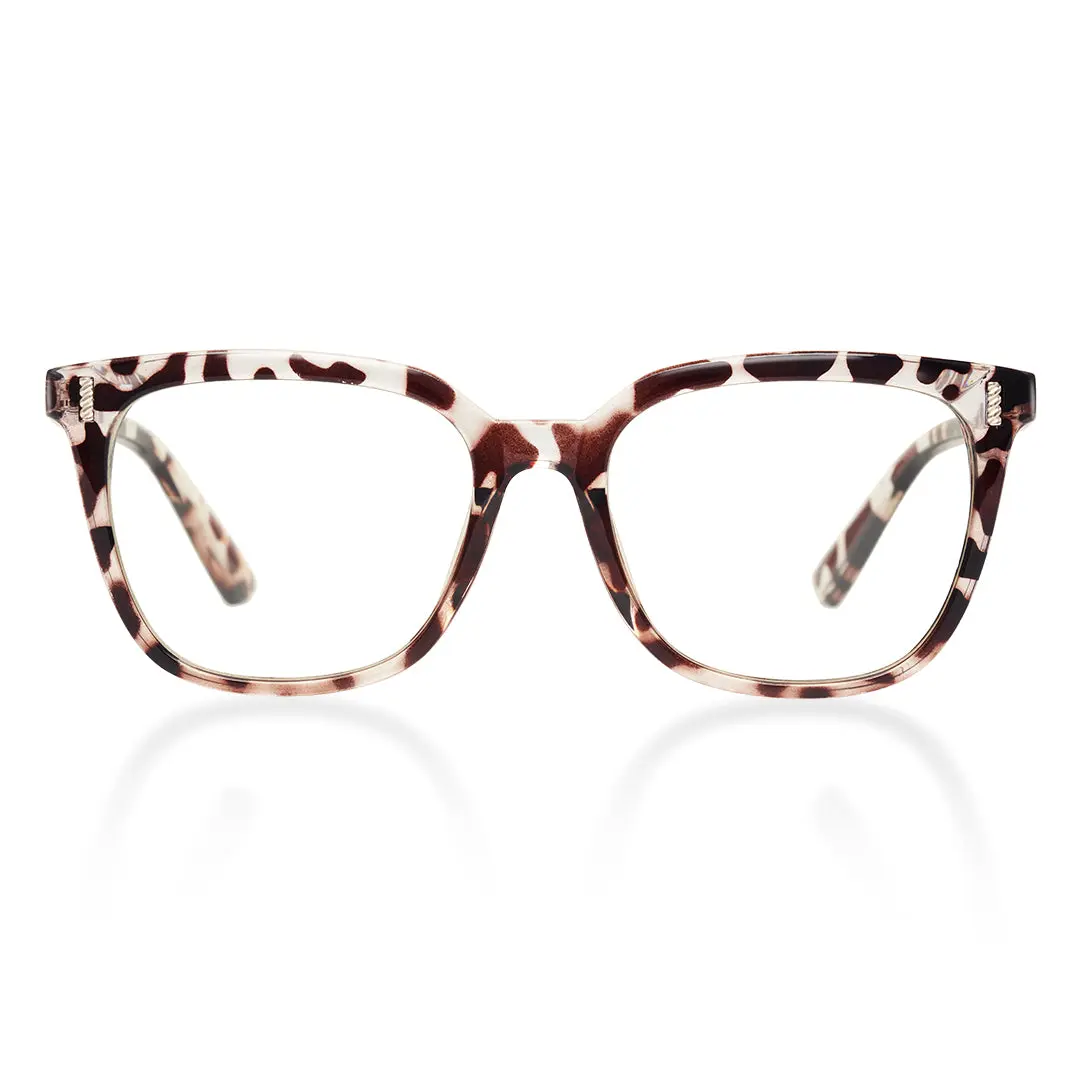 Front view of Blik square pc eyeglasses SP0042304 in tortoise
