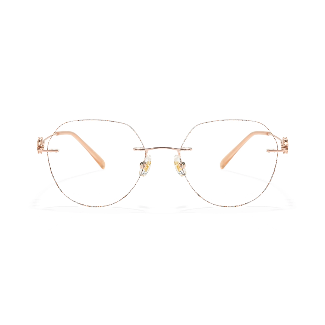 Front view of Blush geometric metal eyeglasses GM0152511 in clear