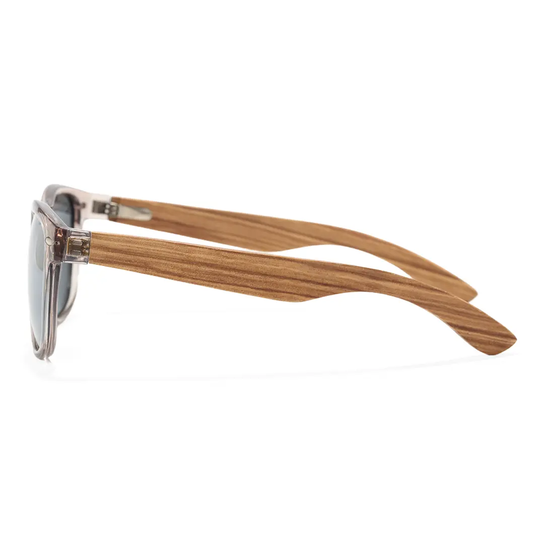 Side view of Bnger square wood sunglasses SR0182303 in grey
