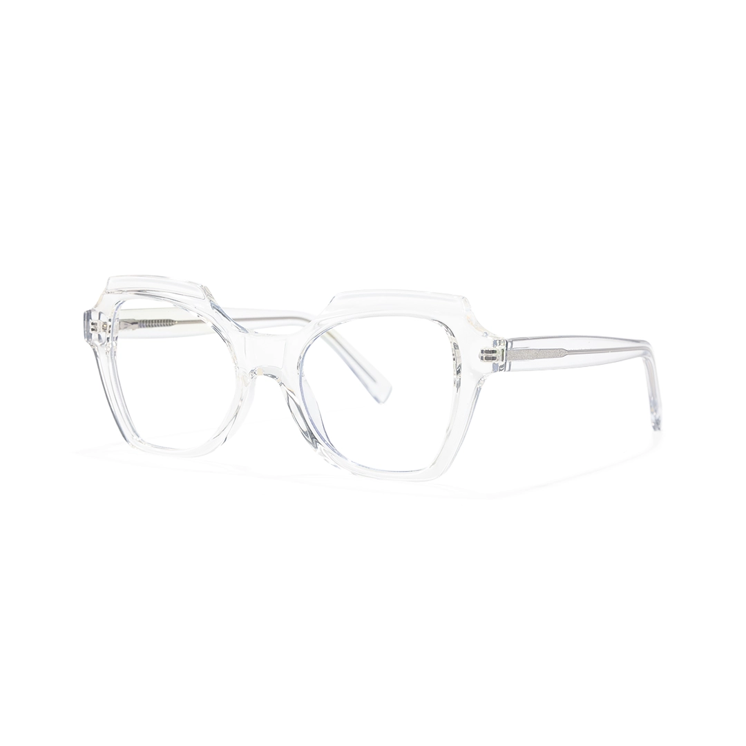 Angle view of Bode geometric tr90 eyeglasses GR0402302 in clear