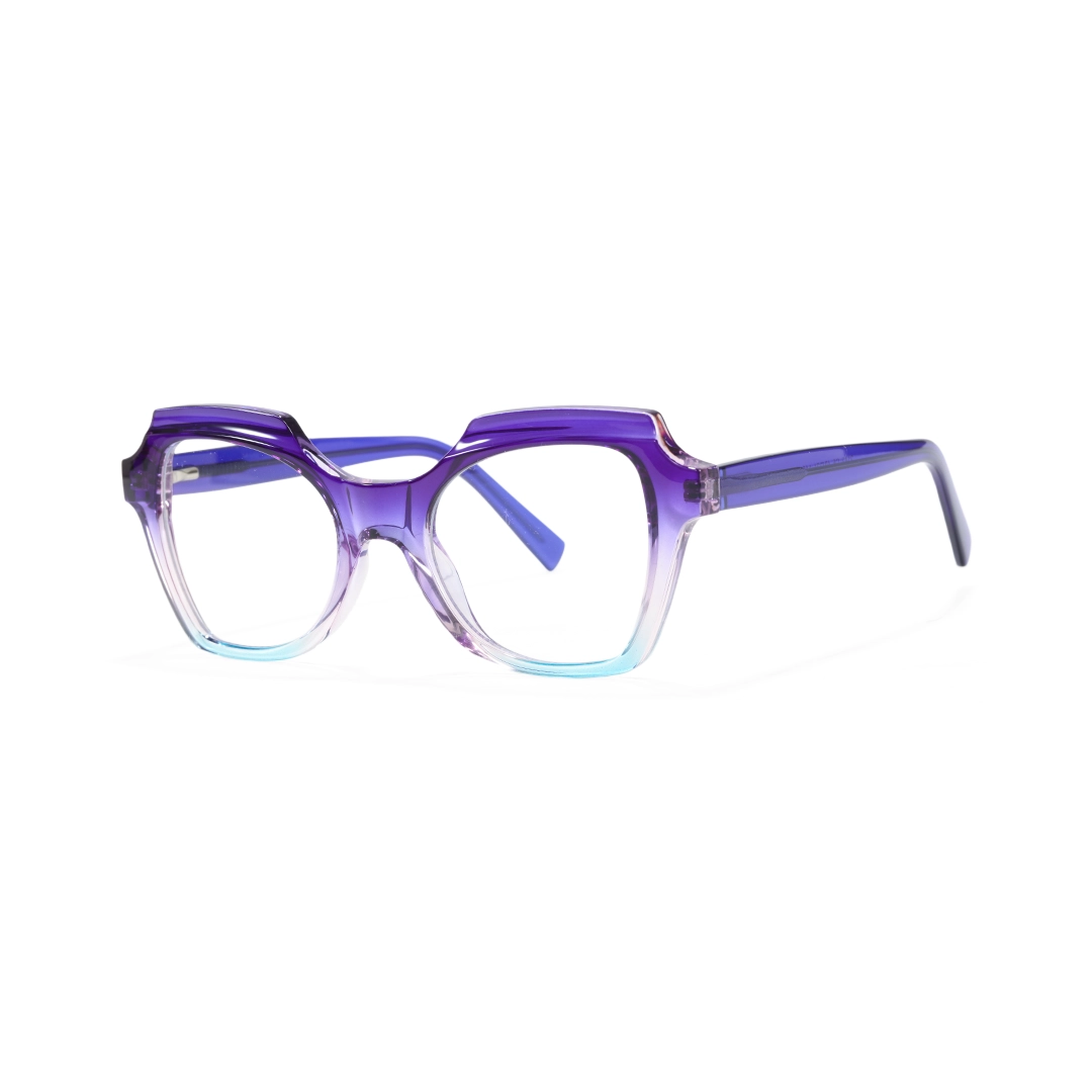 Angle view of Bode geometric tr90 eyeglasses GR0402302 in light purple