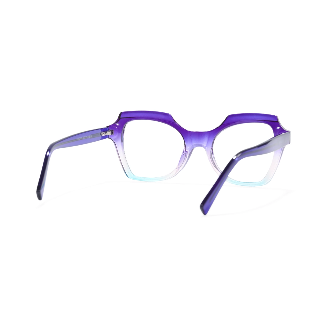 Back view of Bode geometric tr90 eyeglasses GR0402302 in light purple