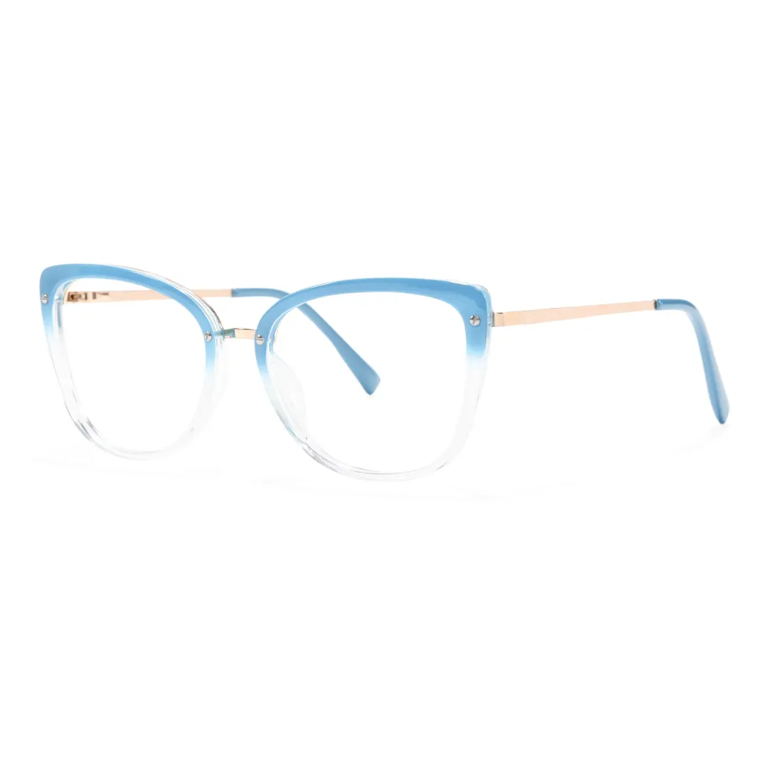 Angle view of Boost cat eye tr90 eyeglasses CR0342302 in blue
