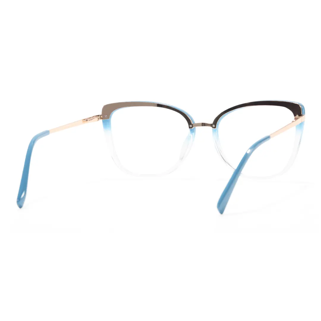 Back view of Boost cat eye tr90 eyeglasses CR0342302 in blue