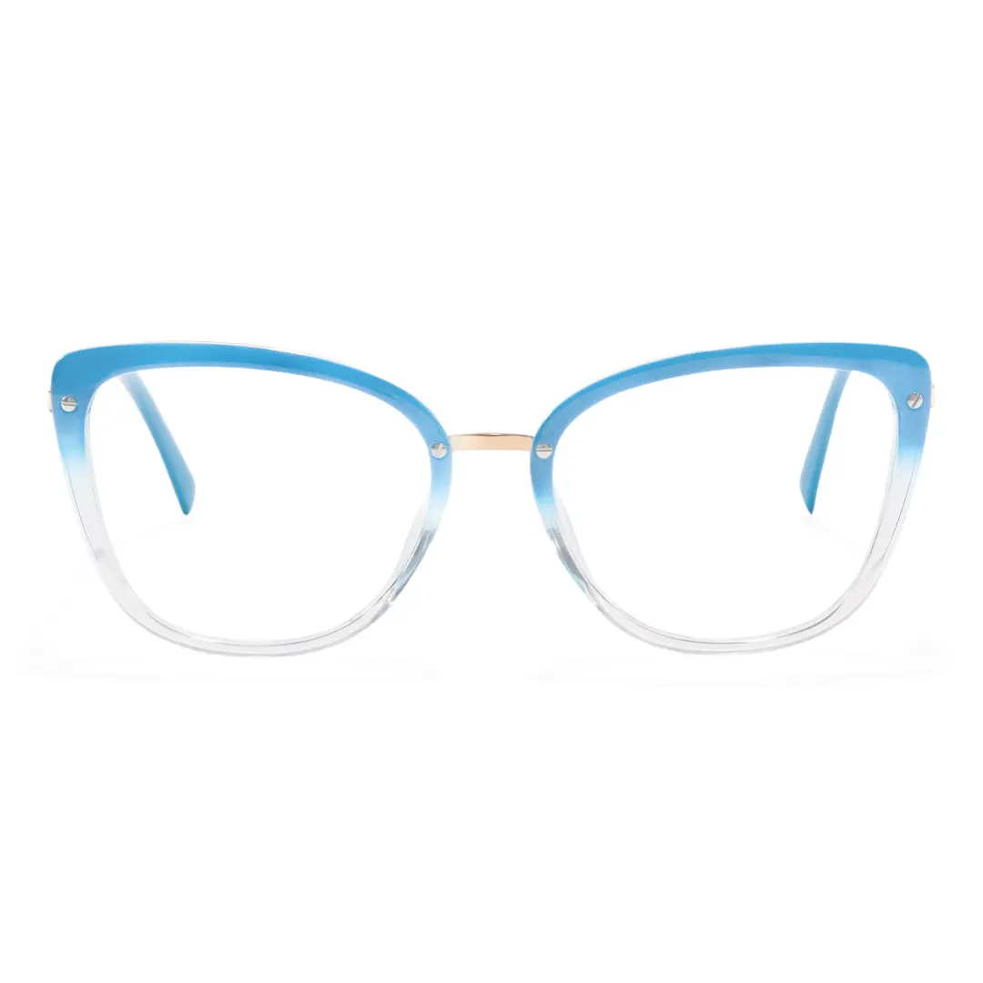 Front view of Boost cat eye tr90 eyeglasses CR0342302 in blue