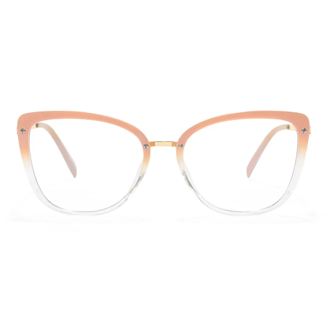 Front view of Boost cat eye tr90 eyeglasses CR0342302 in gold