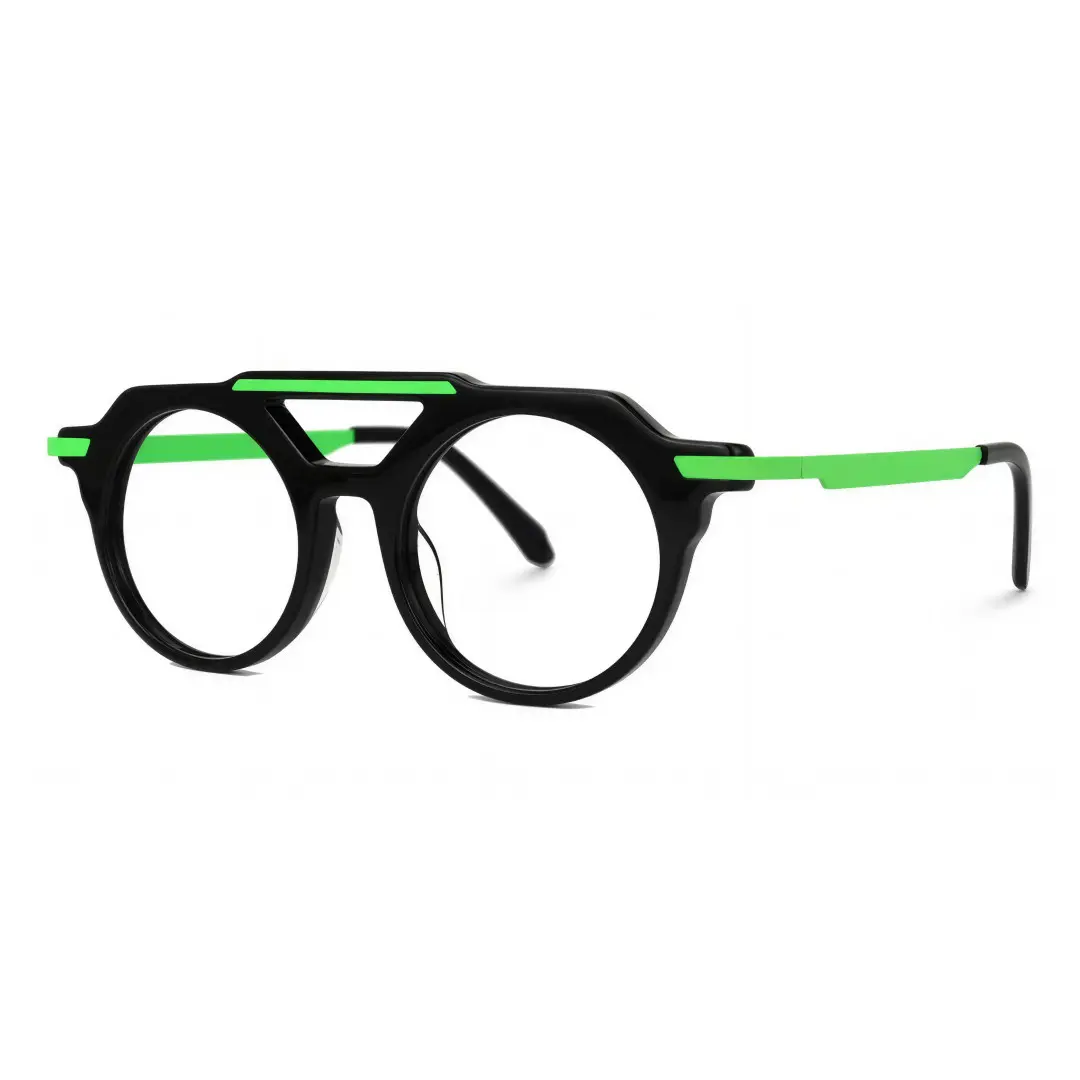 Angle view of Boye aviator acetate eyeglasses AA0082302 in black