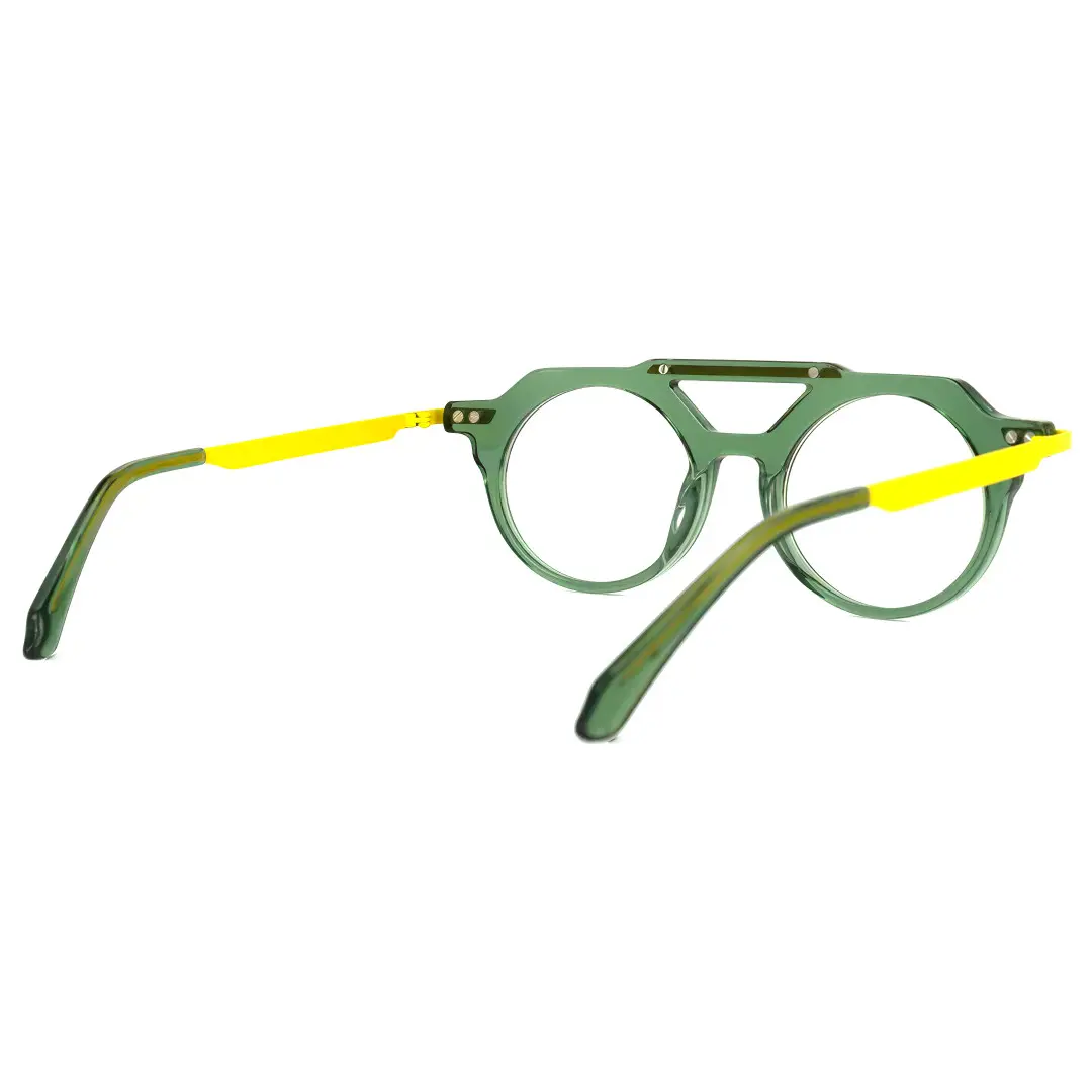 Back view of Boye aviator acetate eyeglasses AA0082302 in green