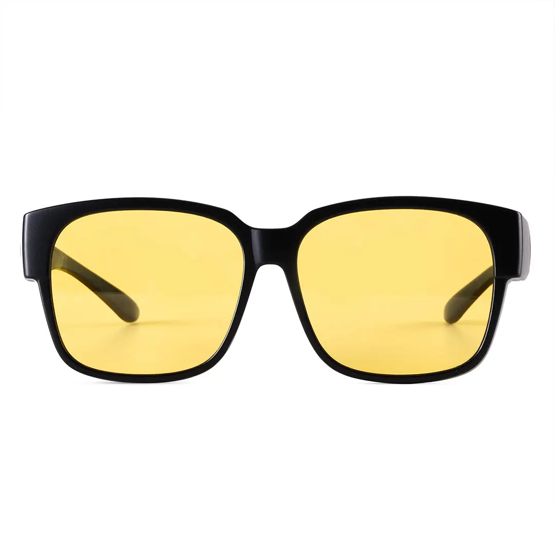 Front view of Bran square tr90 sunglasses SR0152303 in yellow
